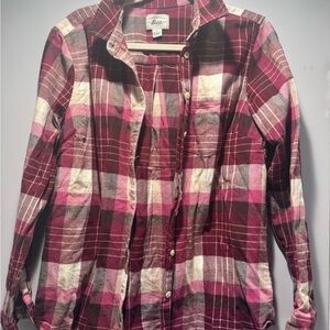 G.H. Bass & Co. Pink and Burgundy Plaid Button-Up Shirt
